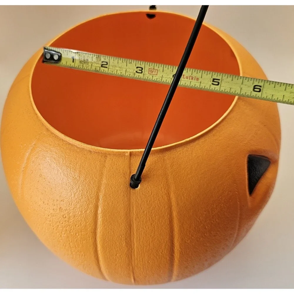 Vintage General Foam Plastics Blow‎ Mold Jack O Lantern Halloween Candy Bucket